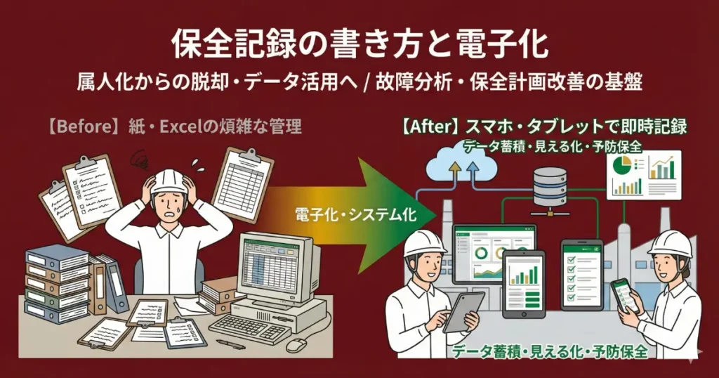 保全記録の書き方：残すべき項目と電子化手順