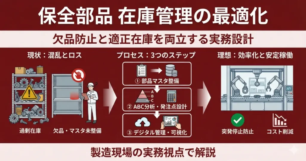保全部品の在庫管理：欠品防止と適正在庫の設計方法