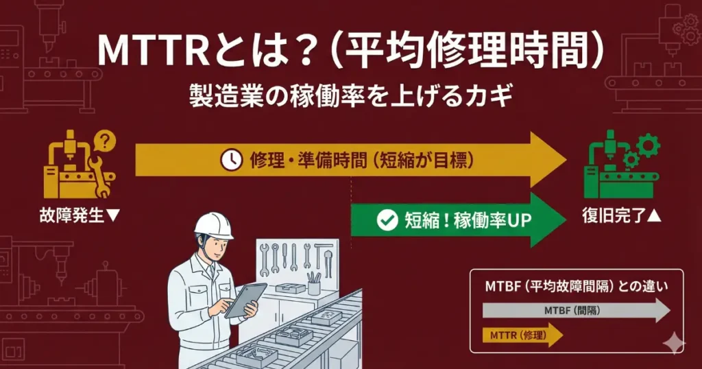 MTTRとは？計算式・MTBFとの違い・製造業での短縮方法を解説