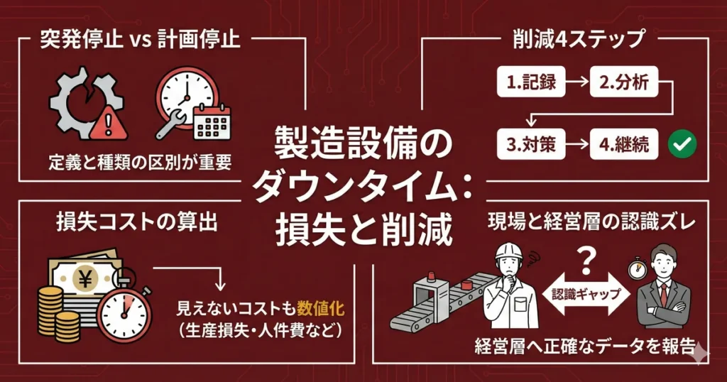 製造設備のダウンタイム：損失コストの算出と削減4ステップ
