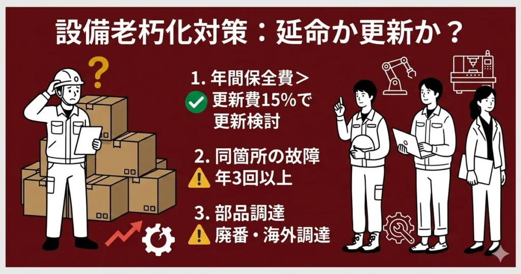 設備老朽化対策と更新判断の基準：延命か更新か