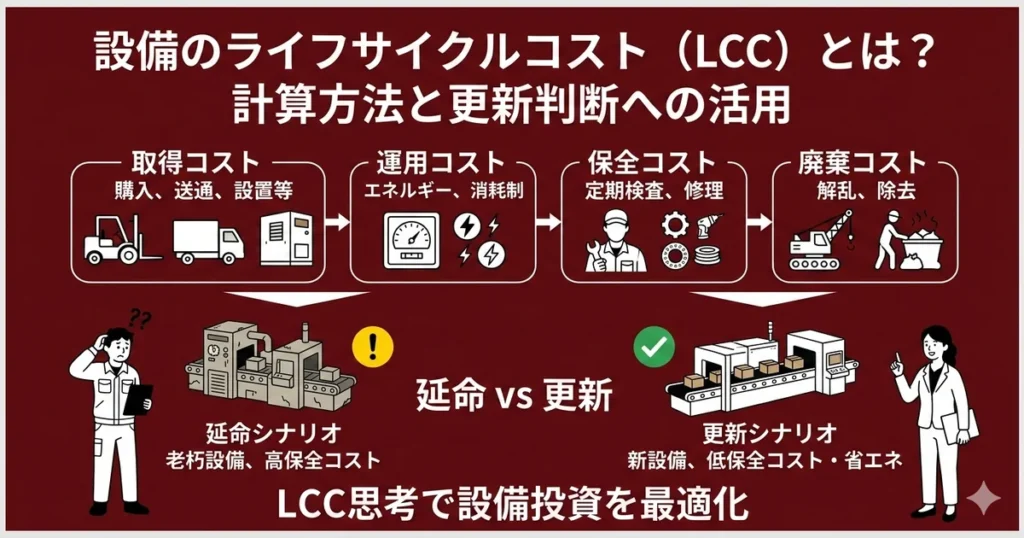 設備のライフサイクルコスト（LCC）とは？計算方法と更新判断への活用